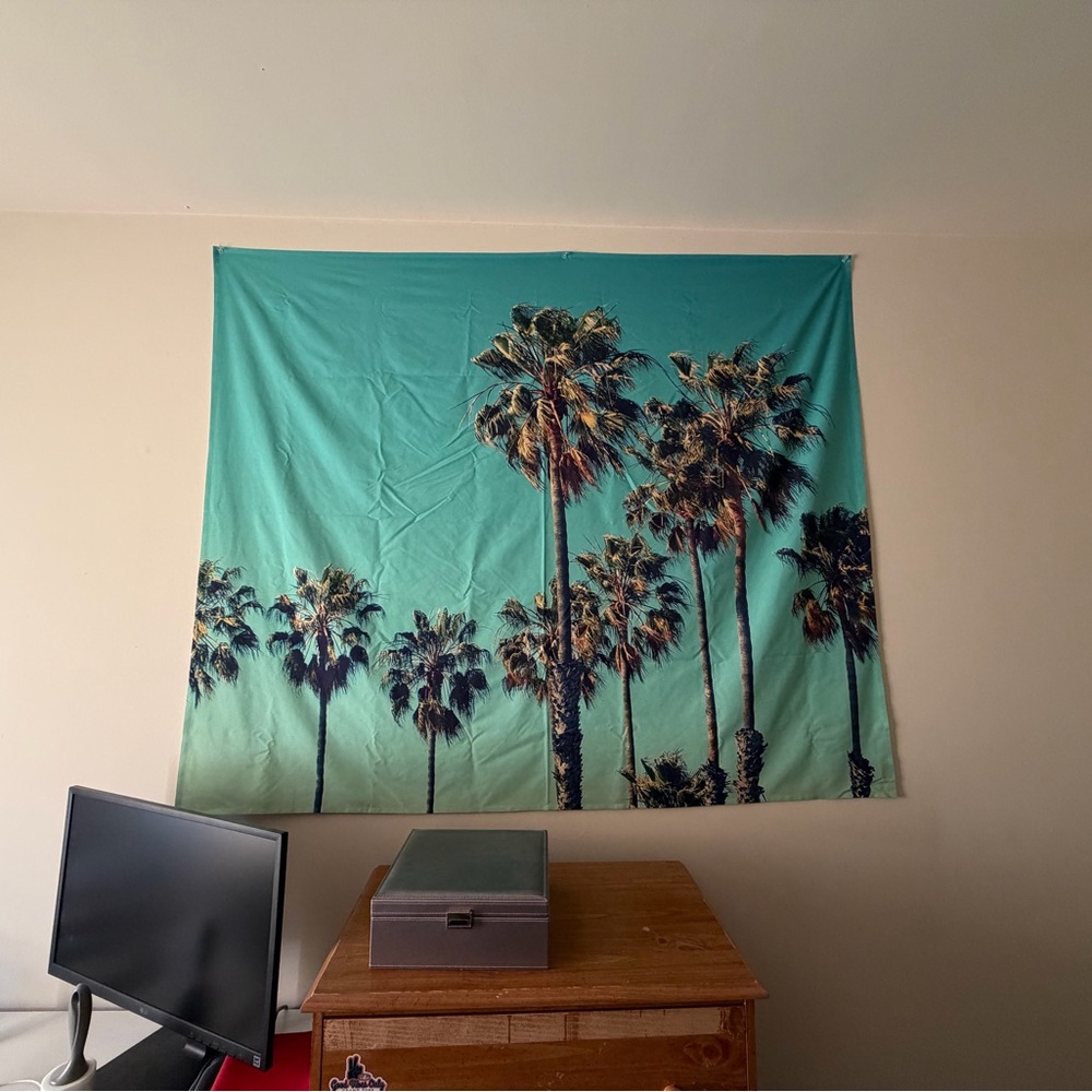 Palm Tree Wall Tapestry in Green and Brown
